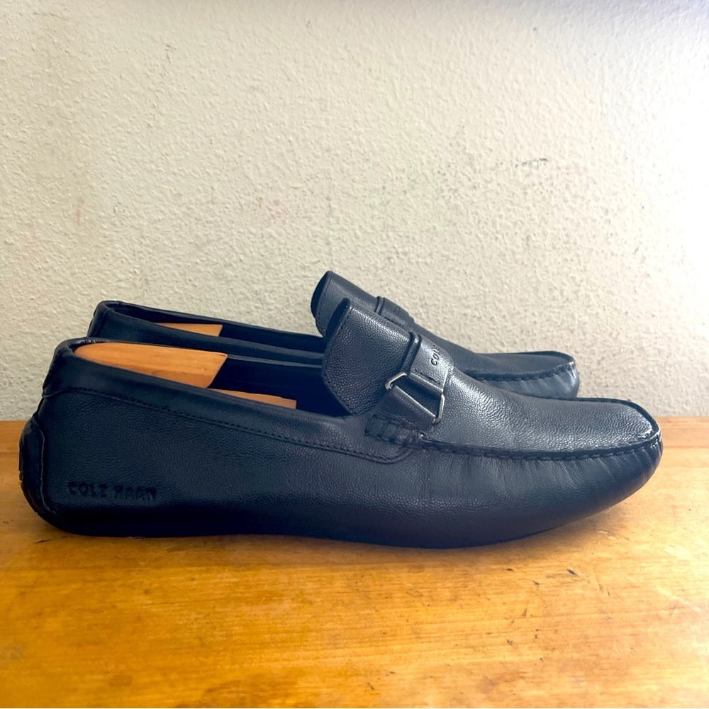Cole Haan Men’s Black Leather Slip-On Loafers